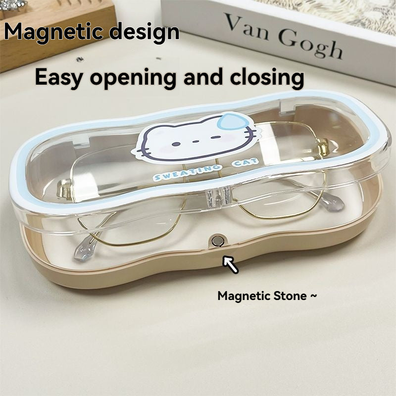 Ins Transparent Glasses Case - Anti-Pressure Portable for Students