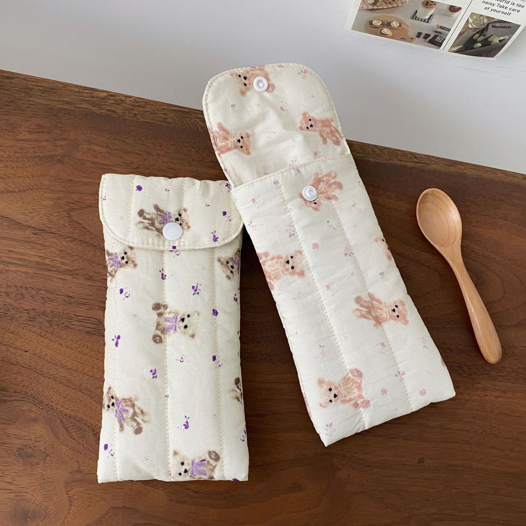 Cotton-Filled Bear Glasses Bag - Ins Style Anti-Pressure Storage